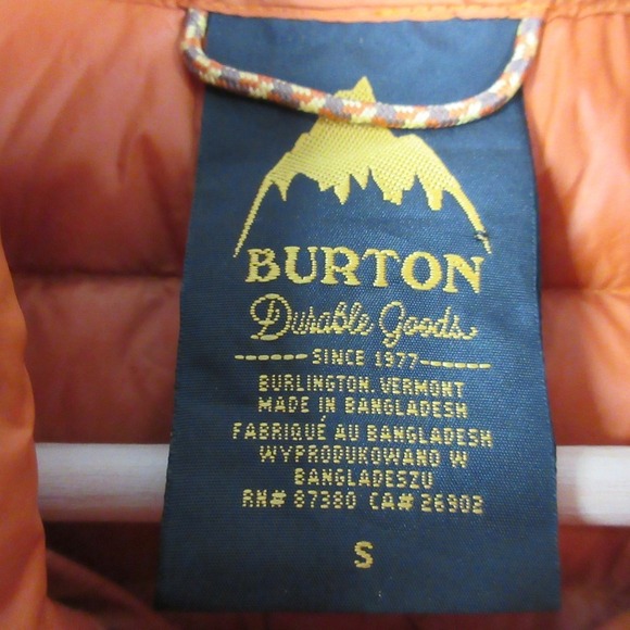 Burton Down Vest Puffer Women S Orange Floral Lightweight Zip Up Outdoor 252 - Picture 3 of 12